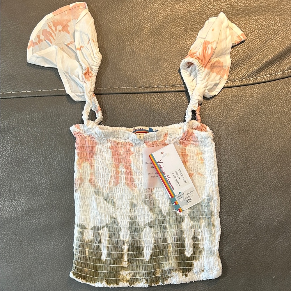 🍷3for$20! NWT Girls Vintage Havana Multicolor Smocked Tank Top